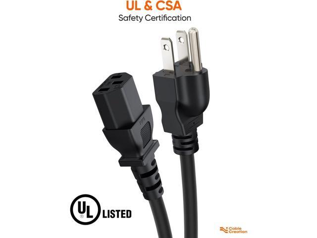 CableCreation [2-Pack] 1 Feet 18 AWG Universal Power Cord for NEMA 5-15P to IEC320C13 Cable, 0.3M / Black