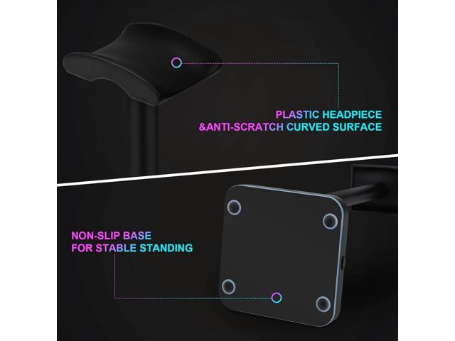 Headphone Stand with Wireless Charger Gaming Headset Holder with 10W/7.5W QI Charging Pad & 2 USB Charger Ports for Desktop PC Game Accessories
