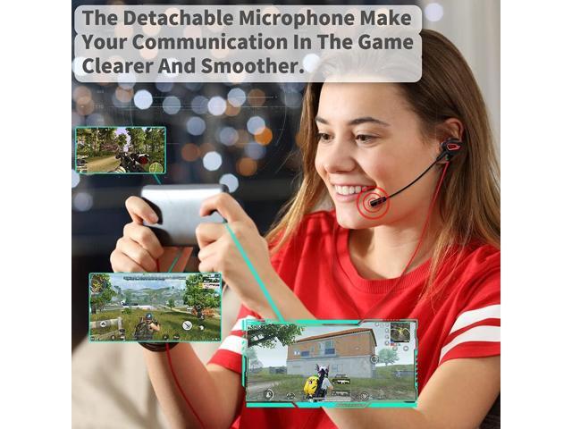 VersionTECH. Gaming Earbuds Wired with Dual Microphone, in-Ear Gaming Earphones, Compatible with PC/PS/Xbox/Nintendo/Mobile with 3.5mm Aux-Red
