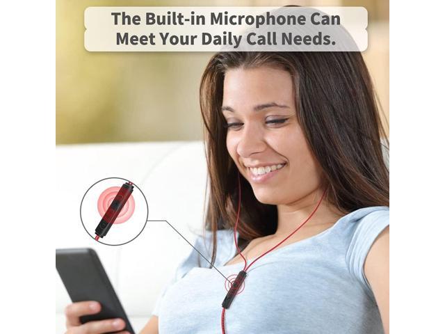 VersionTECH. Gaming Earbuds Wired with Dual Microphone, in-Ear Gaming Earphones, Compatible with PC/PS/Xbox/Nintendo/Mobile with 3.5mm Aux-Red