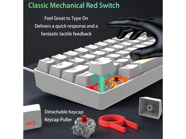 K65 Pro 60% Gaming Keyboard and Mouse Combo Small Mini RGB Backlight Mechanical Keyboard and Ultralight Honeycomb Optical Mouse,Mouse Pad Linear...