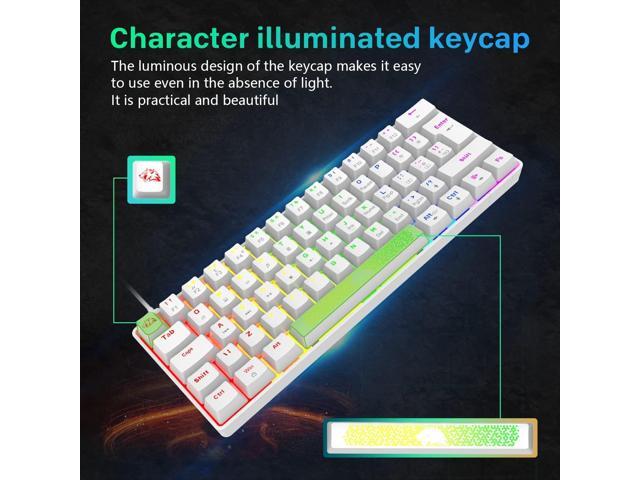 K65 Pro 60% Gaming Keyboard and Mouse Combo Small Mini RGB Backlight Mechanical Keyboard and Ultralight Honeycomb Optical Mouse,Mouse Pad Linear...
