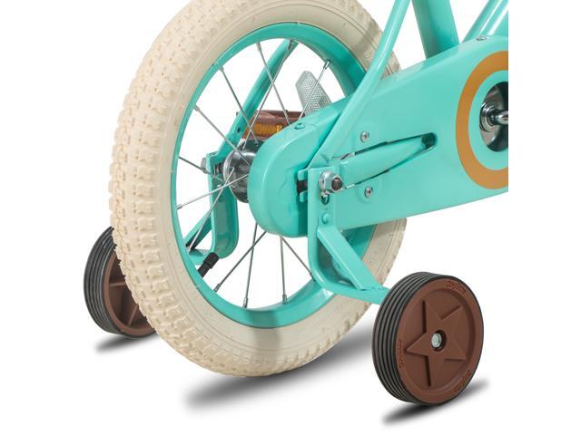 JOYSTAR Vintage 14 Inch Kids Bike with Basket & Training Wheels for 3-5 Years Old Girls & Boys(GREEN)