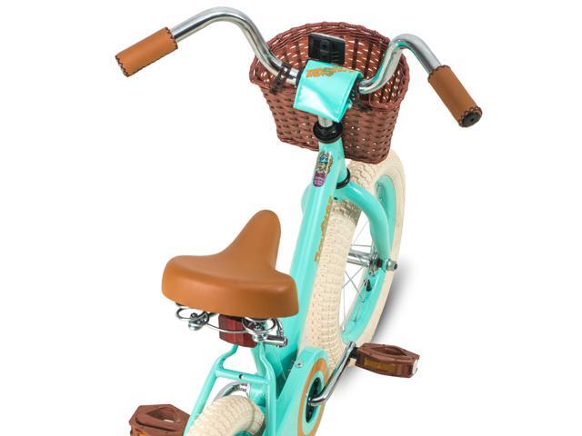 JOYSTAR Vintage 16 Inch Kids Bike with Basket & Training Wheels for 4-7 Years Old Girls & Boys(GREEN)
