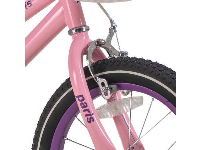 JOYSTAR Paris Girl's Bike for Ages 4-7 Years Old, Children Bike with Training Wheels for 16' Kid's Bike(PURPLE & PINK)