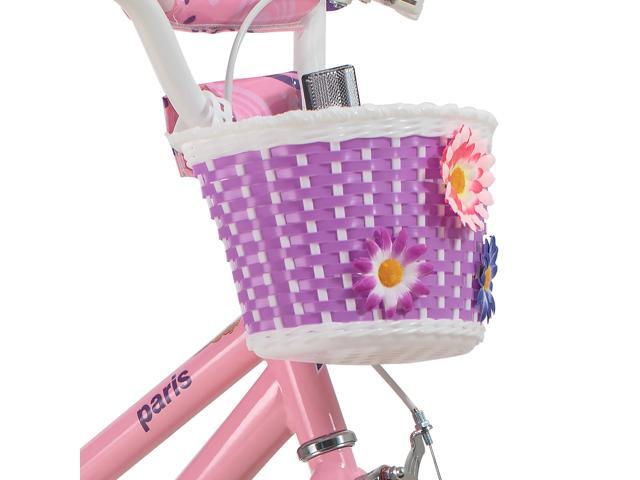 JOYSTAR Paris Girl's Bike for Ages 3-5 Years Old, Children Bike with Training Wheels for 14' Kid's Bike(PURPLE & PINK)