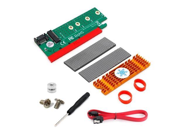 PCI Express to M.2 NGFF SSD Adapter Raiser SATA-Bus M2 SSD B Key PCIE Slot Heatsink SATA Cable for 2230-2280 Size m.2 FULL SPEED