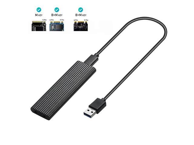 (Silver) M2 SSD Case NVME Enclosure M.2 to USB SSD Adapter for NVME PCIE NGFF M.2 SATA SSD M/B+M Key 2230/2242/2260/2280 M2 Dual Protocol