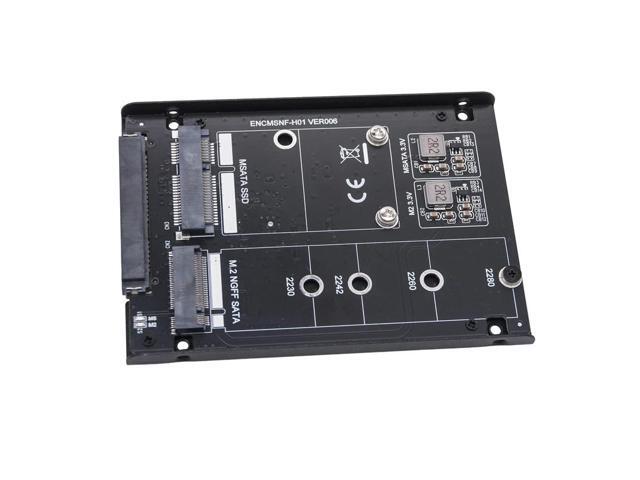 M.2 SATA SSD + mSATA SSD JBOD Riser Card with Metal Case M2 B Key mSATA to SATA 3.0 6G Adapter External Mobile SSD Enclosure Box