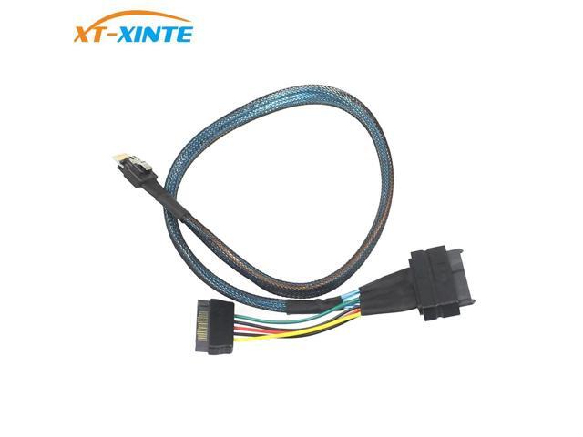 XT-XINTE 0.5m U.2 U2 SFF-8639 for NVME PCIe SSD Adapter Cable for Mainboard SFF-8654 Slim SAS to SFF-8639 U.2 PCIE