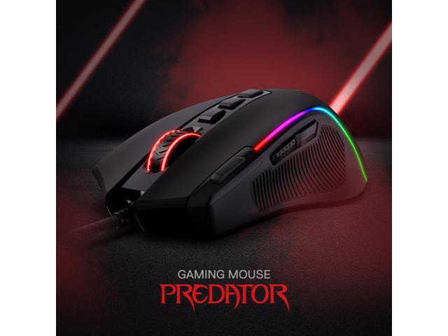 Redragon M612 Predator RGB Gaming Mouse, 8000 DPI Wired Optical Gamer Mouse with 11 Programmable Buttons & 5 Backlit Modes, Software Supports DIY...