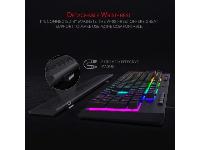 Redragon K512 Shiva RGB Backlit Membrane Gaming Keyboard with Multimedia Keys, Linear Mechanical-Feel Switch, 6 Extra On-Board Macro Keys,...