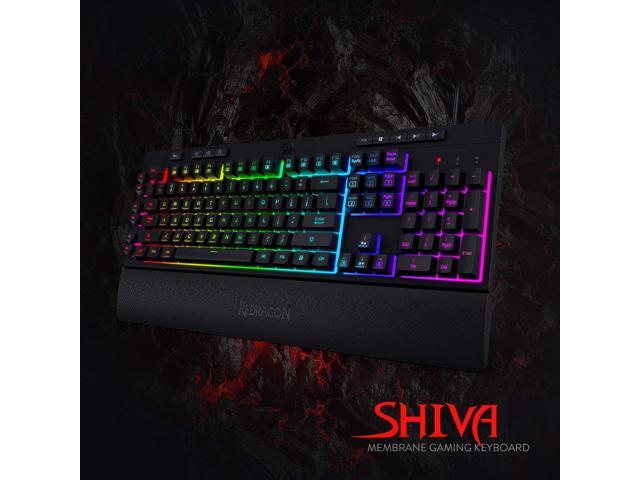 Redragon K512 Shiva RGB Backlit Membrane Gaming Keyboard with Multimedia Keys, Linear Mechanical-Feel Switch, 6 Extra On-Board Macro Keys,...