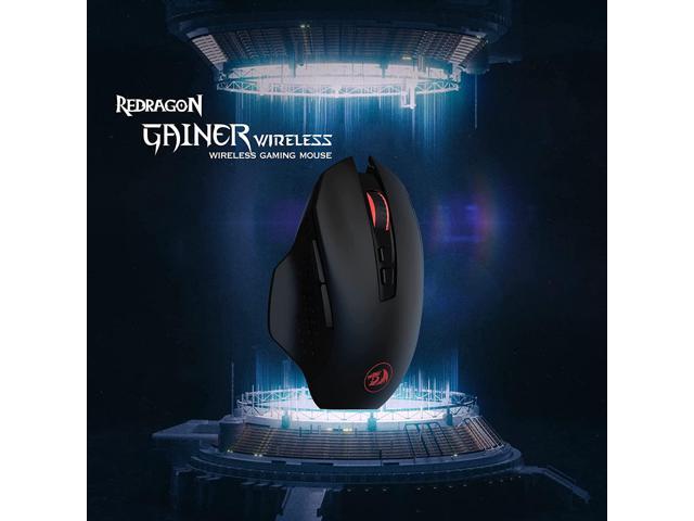 Redragon M656 Gainer Wireless Gaming Mouse, 4000 DPI 2.4Ghz Wireless Gamer Mouse w/ 5 DPI Levels, 7 Macro Buttons, Red LED Backlit & Pro...