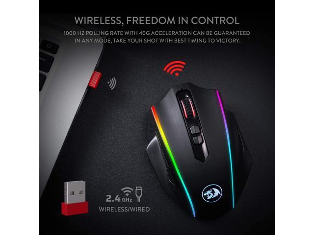 Redragon M686 Wireless Gaming Mouse, 16000 DPI Wired/Wireless Gamer Mouse with Professional Sensor, 45-Hour Durable Power Capacity, Customizable...