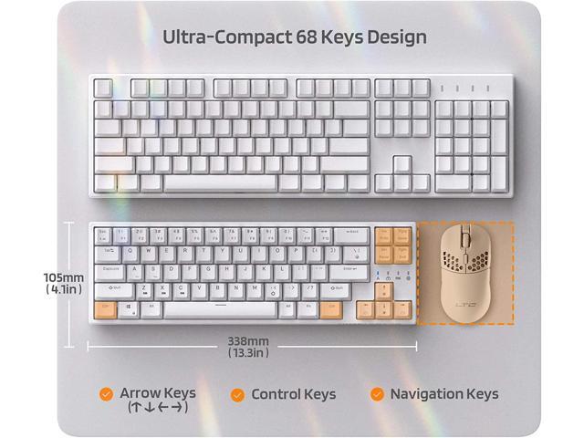 LTC NB681 Nimbleback Wired 65% Mechanical Keyboard, RGB Backlit Ultra-Compact 68 Keys Gaming Keyboard with Hot-Swappable Switch and Stand-Alone...