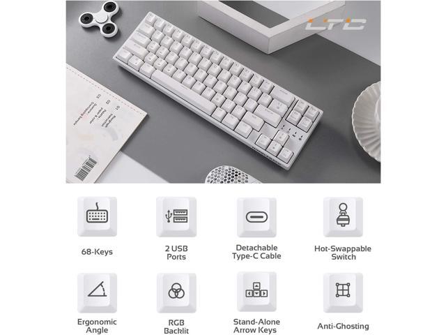 LTC NB681 Nimbleback Wired 65% Mechanical Keyboard, RGB Backlit Ultra-Compact 68 Keys Gaming Keyboard w/ Hot-Swappable Switch and Stand-Alone...