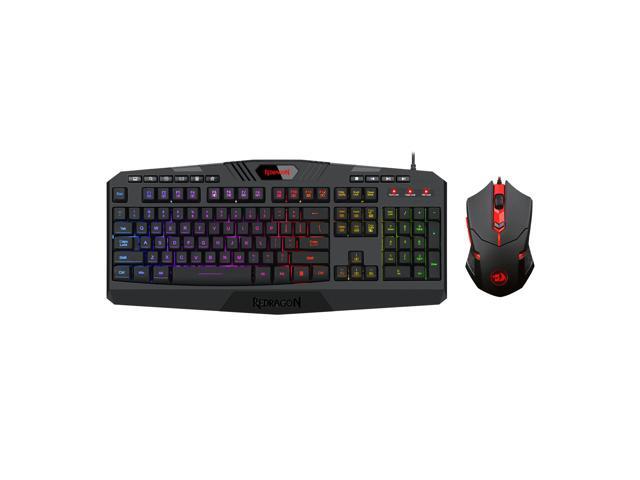 Redragon S101 Wired Gaming Keyboard and M601-3 Wired Gaming Mouse Combo, Membrane Gaming Keyboard w/ RGB Backlit, Multimedia Keys, Wrist Rest, RED.