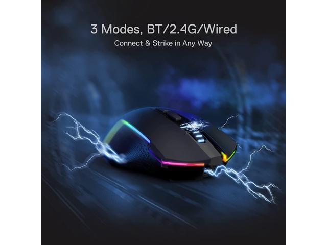 Redragon M693 Wireless Bluetooth Gaming Mouse, 8000 DPI Wired/Wireless Gamer Mouse w/ 3-Mode Connection, BT & 2.4G Wireless, 7 Macro Buttons,...