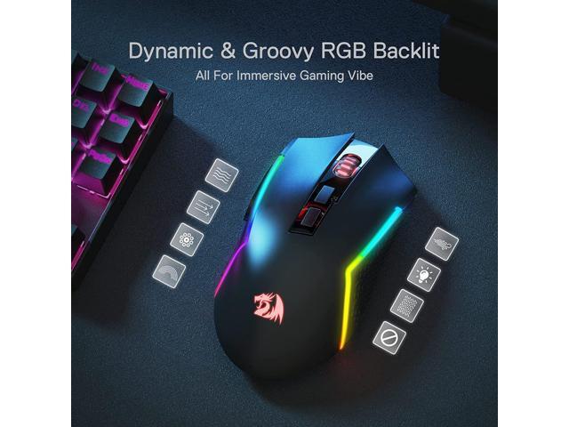 Redragon M693 Wireless Bluetooth Gaming Mouse, 8000 DPI Wired/Wireless Gamer Mouse w/ 3-Mode Connection, BT & 2.4G Wireless, 7 Macro Buttons,...