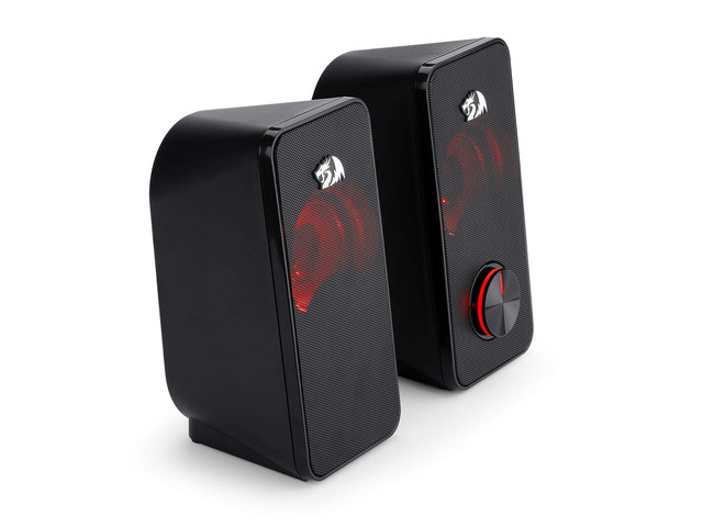 Redragon GS500 Stentor PC Gaming Speaker, 2.0 Channel Stereo Desktop Computer Speaker with Red Backlight, Quality Bass and Crystal Clear Sound, USB...