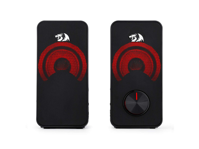 Redragon GS500 Stentor PC Gaming Speaker, 2.0 Channel Stereo Desktop Computer Speaker with Red Backlight, Quality Bass and Crystal Clear Sound, USB...