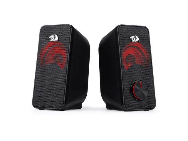 Redragon GS500 Stentor PC Gaming Speaker, 2.0 Channel Stereo Desktop Computer Speaker with Red Backlight, Quality Bass and Crystal Clear Sound, USB...