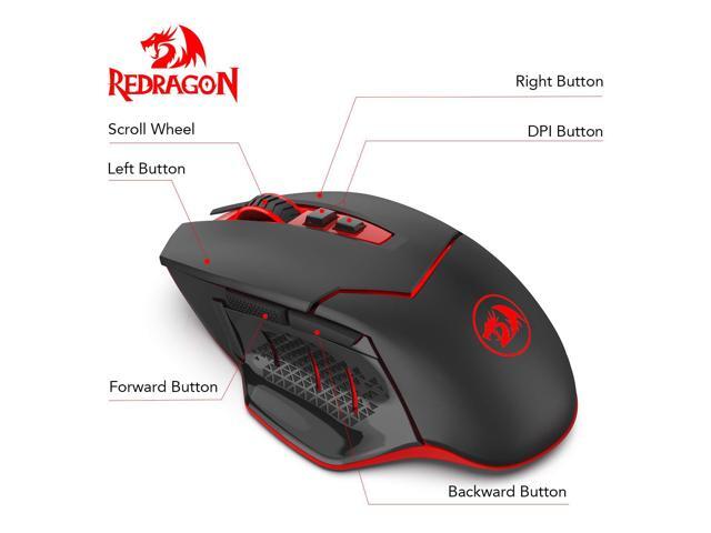 Redragon M690-1 Wireless Gaming Mouse with DPI Shifting, 2 Side Buttons, 2400 DPI, Ergonomic Design, 8 Buttons-Black