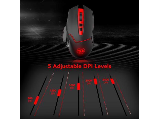 Redragon M690-1 Wireless Gaming Mouse with DPI Shifting, 2 Side Buttons, 2400 DPI, Ergonomic Design, 8 Buttons-Black