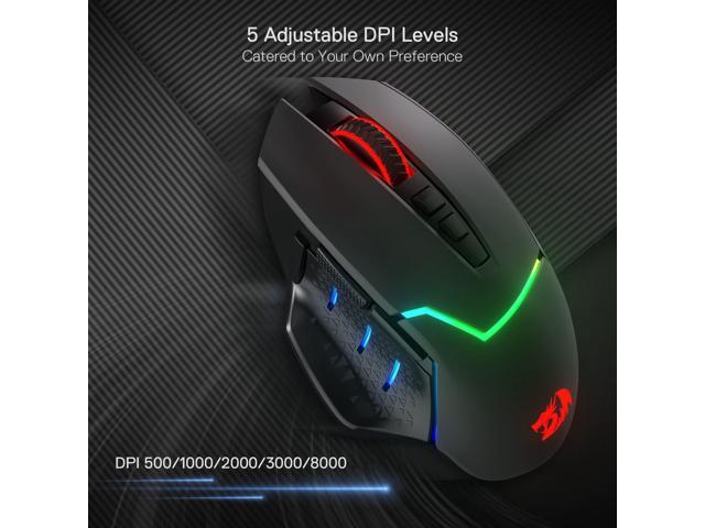 Redragon M690 PRO Wireless Gaming Mouse, 8000 DPI Wired/Wireless Gamer Mouse w/Rapid Fire Key, 8 Macro Buttons, Ergonomic Design for PC/Mac/Laptop