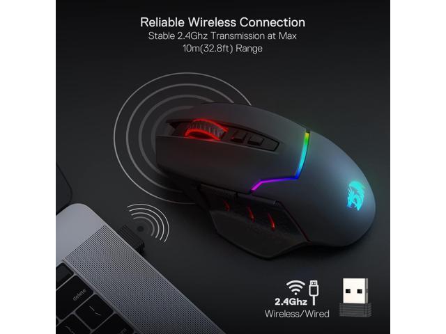 Redragon M690 PRO Wireless Gaming Mouse, 8000 DPI Wired/Wireless Gamer Mouse w/Rapid Fire Key, 8 Macro Buttons, Ergonomic Design for PC/Mac/Laptop