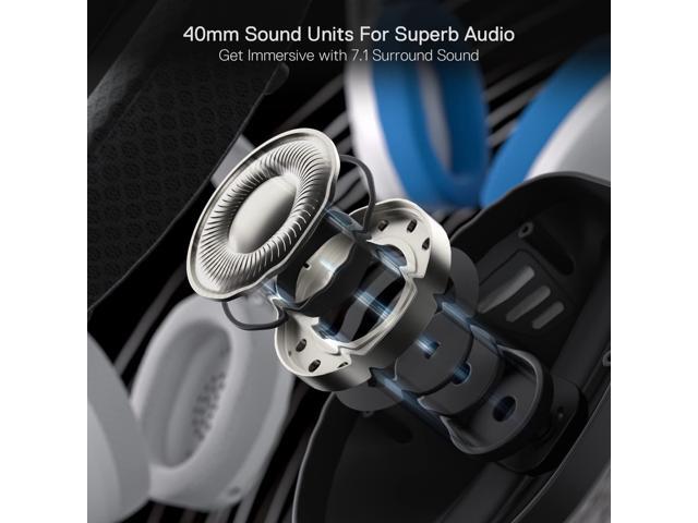 Redragon H848 Bluetooth Wireless Gaming Headset - Lightweight - 7.1 Surround Sound - 40MM Drivers - Detachable Microphone - Multi Platforms for PC,...