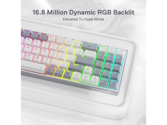 Redragon K628 Pollux 75% Wired RgB gaming Keyboard, 78 Keys compact Mechanical Keyboard w100% Hot-Swap Socket, Free-Mod Plate Mounted PcB &...