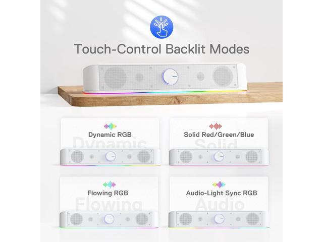 Redragon GS560 RGB Desktop Soundbar 2.0 Channel Computer Speaker with Dynamic RGB Audio - image 6