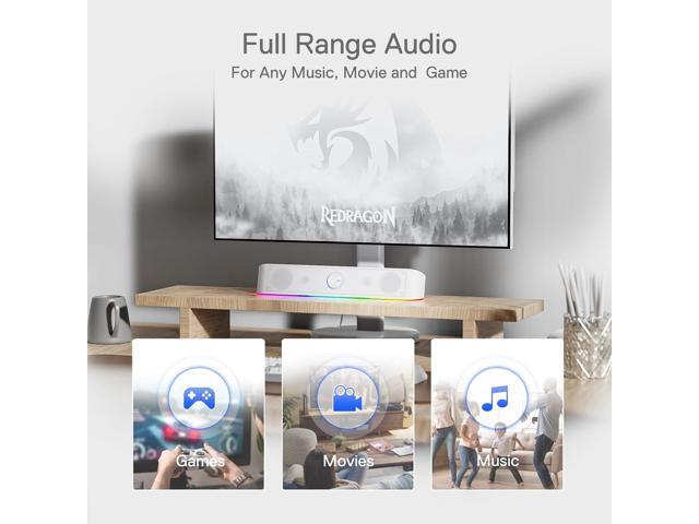 Redragon GS560 RGB Desktop Soundbar 2.0 Channel Computer Speaker with Dynamic RGB Audio - image 4