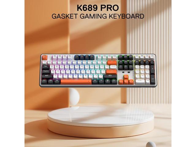 Redragon K689 PRO Wireless Gasket RGB Gaming Keyboard, 108 Keys Mechanical Keyboard w/Extra 4 Hotkeys, Upgraded Hot-swappable Socket, 3-Layer Noise...