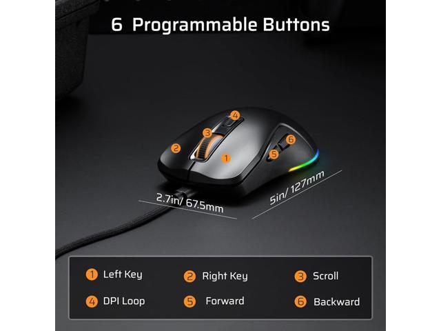 LTC GM025 Tri-Mode Wireless Gaming Mouse,12000 DPI PAW3311 Sensor, Ergonomic Mouse 2.4Ghz/BT/Wired, 6 Programmable Buttons, Customizable RGB...
