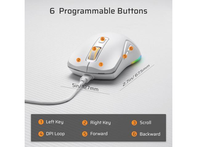 LTC GM025 Tri-Mode Wireless Gaming Mouse,12000 DPI PAW3311 Sensor, Ergonomic Mouse 2.4Ghz/BT/Wired, 6 Programmable Buttons, Customizable RGB...