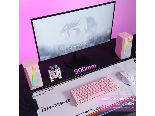 Redragon GS520 Anvil RGB Desktop Speakers, 2.0 Channel PC Computer Stereo Speaker with 6 Colorful LED Modes, Enhanced Bass and Easy-Access Volume...