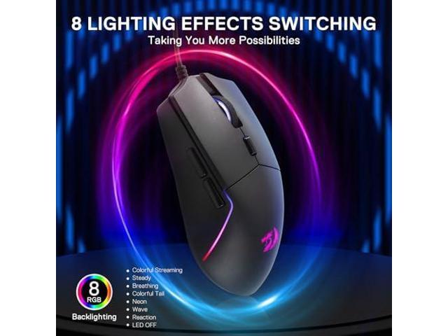 Redragon M730 Wired RGB Gaming Mouse, 10000 DPI Lightweight Optical Mouse with 6 Programmable Buttons, Software Supports DIY Keybinds for PC...