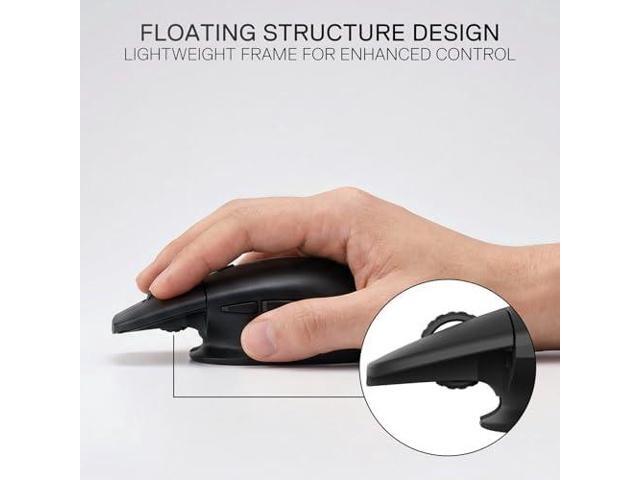 Redragon BM4162 Wireless Mouse, Dual-Mode 2.4GHz/BT Mouse, Lightweight Floating Button Design, Silent Click, 5 Adjustable DPI up to 4000, Ergonomic...