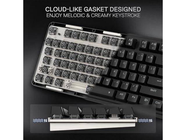 Redragon K745 Wired Gasket RGB Gaming Keyboard, 108 Keys Mechanical Keyboard w/Extra 4 Hotkeys, Upgraded Hot-swappable Socket, 5-Layer Noise...