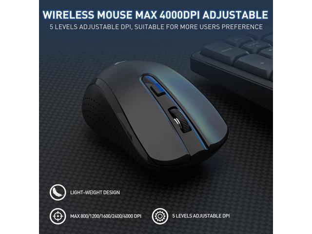 Redragon BS7634 Wireless Keyboard and Mouse Combo, 104 Keys 2.4Ghz Wireless Low-Profile Membrane Keyboard w/Low Profile Design, Ergnomic Comfort...
