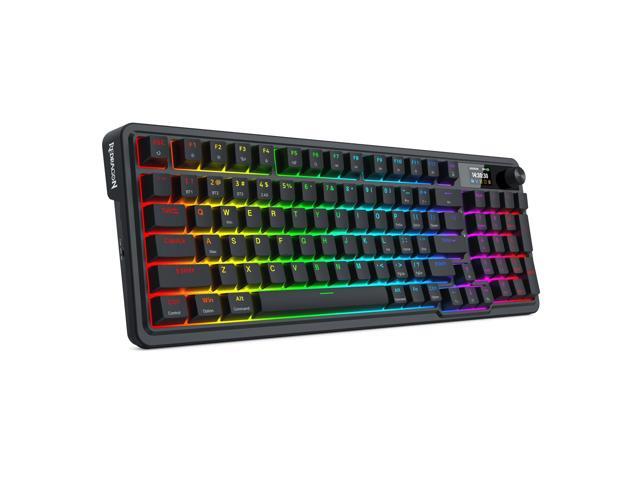 Redragon K719 Wireless Gasket Gaming Keyboard w/Hype Screen & Knob, 95 Keys Mechanical Keyboard, Easy-Control 1.14 TFT Info Display, 5-Layer Noise...