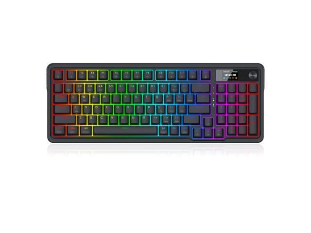 Redragon K719 Wireless Gasket Gaming Keyboard w/Hype Screen & Knob, 95 Keys Mechanical Keyboard, Easy-Control 1.14 TFT Info Display, 5-Layer Noise...