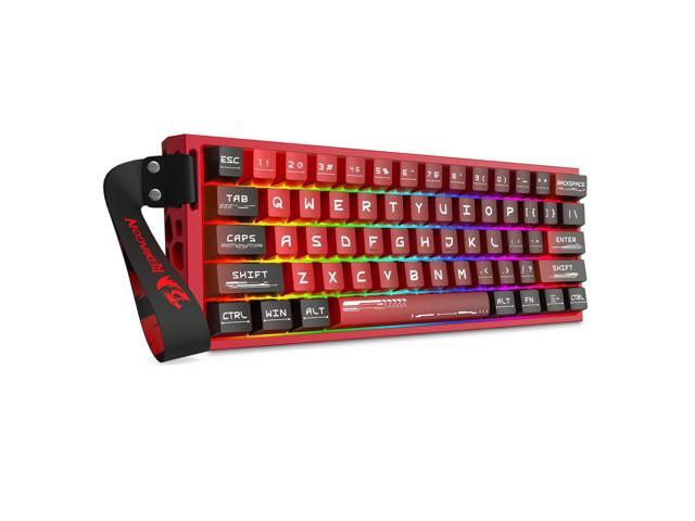 Redragon K753 HE Rapid Trigger Gaming Keyboard, 60% 61 Keys Wired Mechanical Keyboard w/Hype-Red Hollowed-Out Aluminum Base, Next-Gen UltraMag 100%...