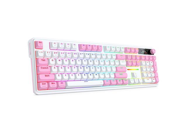 Redragon K762 Wireless Gasket Gaming Keyboard w/Hype Screen & Knob, 104 Keys Mechanical Keyboard, Easy-Control 1.14 TFT Info Display, 5-Layer Noise...