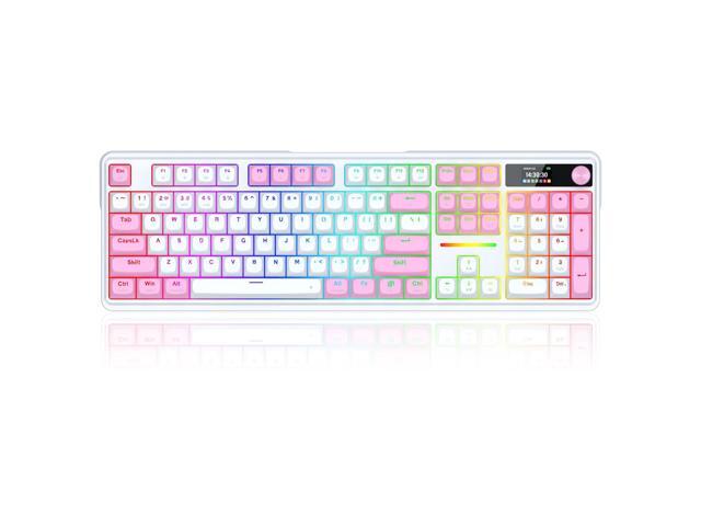 Redragon K762 Wireless Gasket Gaming Keyboard w/Hype Screen & Knob, 104 Keys Mechanical Keyboard, Easy-Control 1.14 TFT Info Display, 5-Layer Noise...