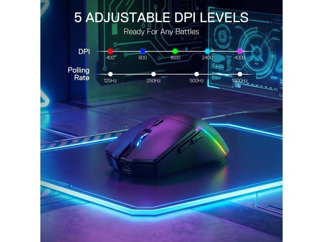 Redragon M730 PRO Wireless RGB Gaming Mouse, 3-Mode Lightweight Optical Mouse with 5 Programmable Buttons, 10000 DPI, Software Supports DIY...