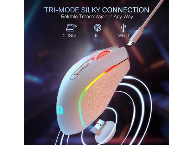 Redragon M810 MAX 3-Mode Wireless Gaming Mouse, 12000 DPI Wired/Wireless RGB Mouse w/Rapid Fire Key, 8 Macro Buttons, 188-Hour Reliable Power...
